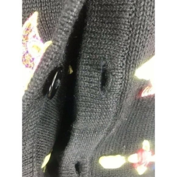 JACK B Quick Owl Sweater Women's embellished beads sequins embroidered medium - Picture 7 of 11